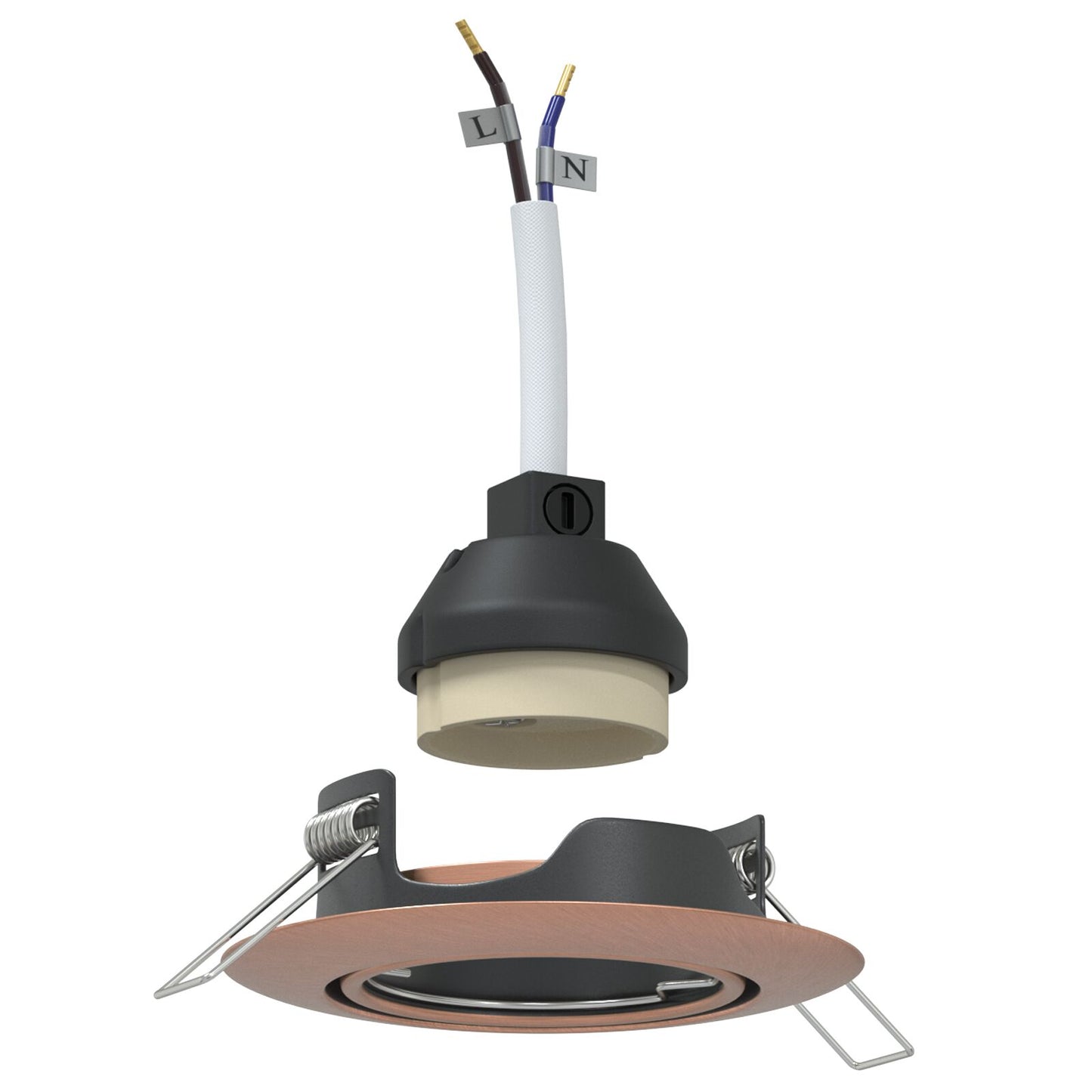 Lamper Sett med 6 Kobber 9 cm Innfelte taklamper Runde