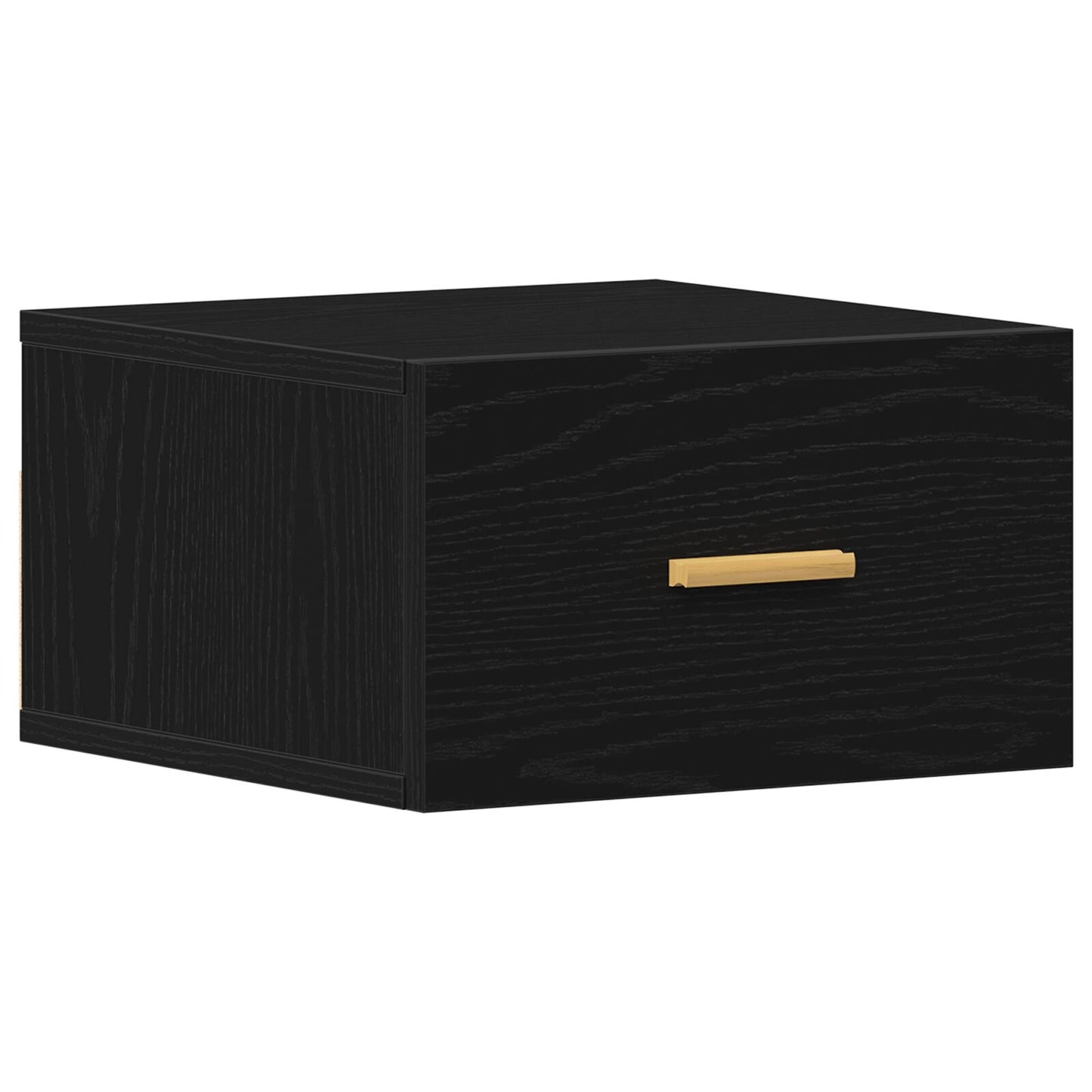 Vegghengt Nattbord Svart Eik 35x35x20 cm