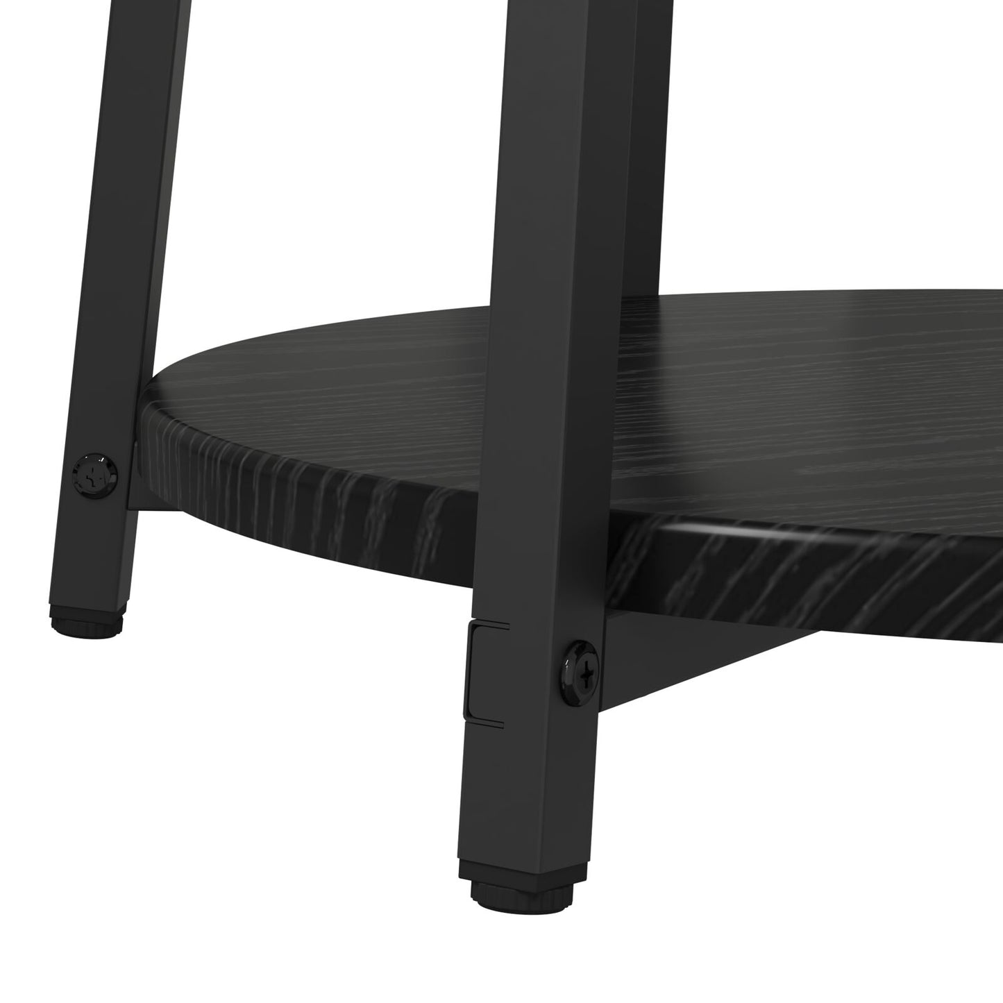 Sidebord 2 stk Sort Eik Bygget Tre og Metall