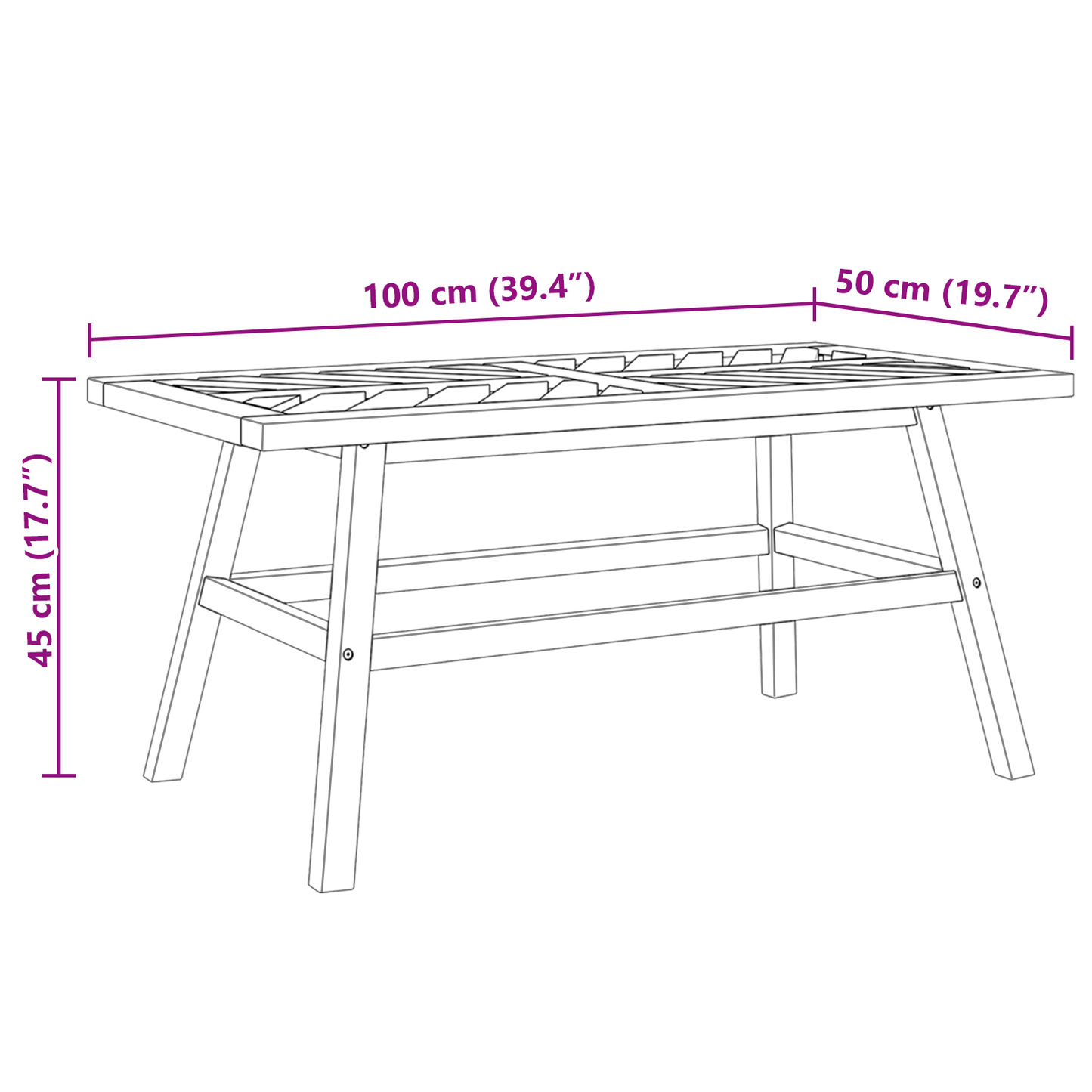 4-delt hage lounge-sett Solid tre akasietre