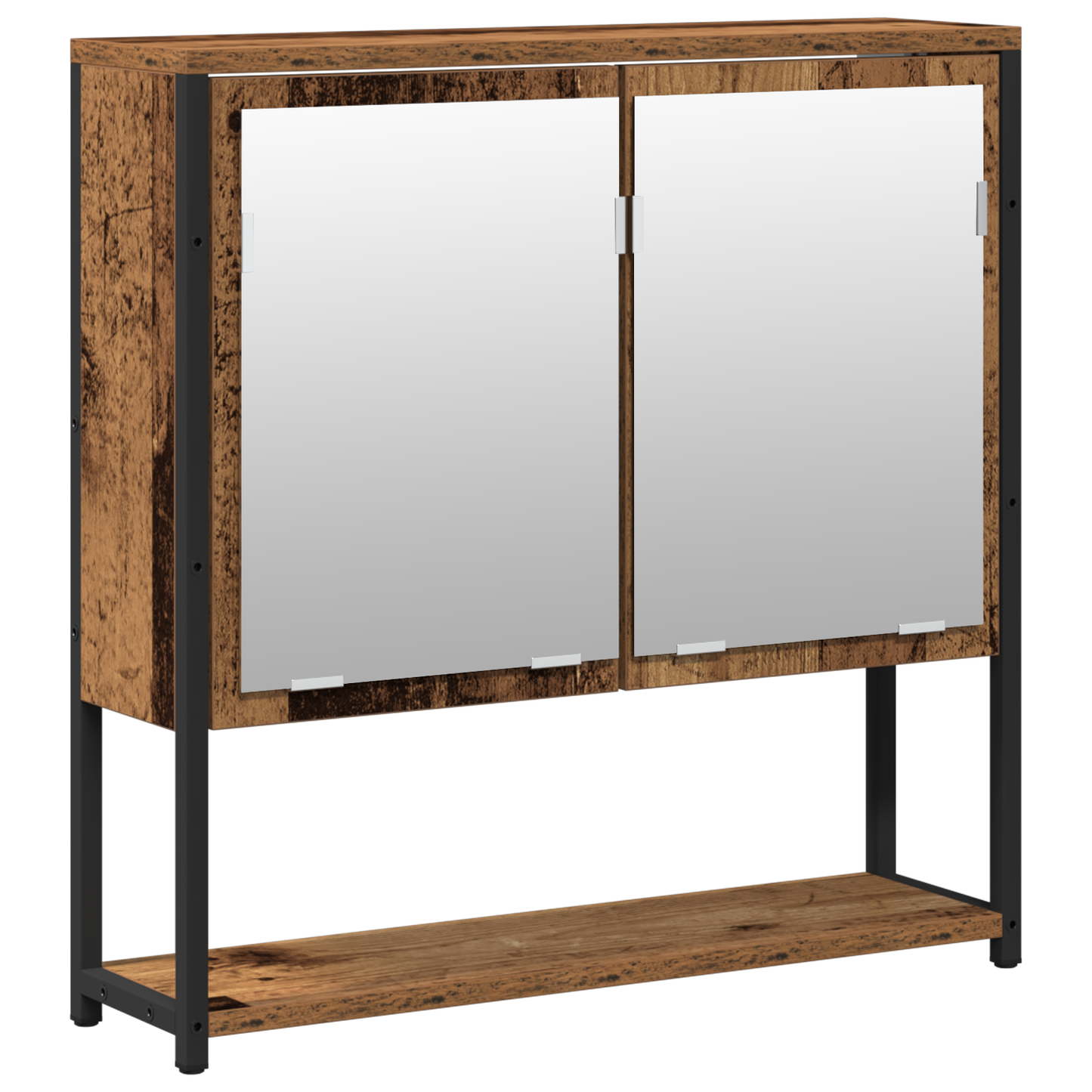 2-delers baderomsmøbelsett i gammelt tre, konstruert tre