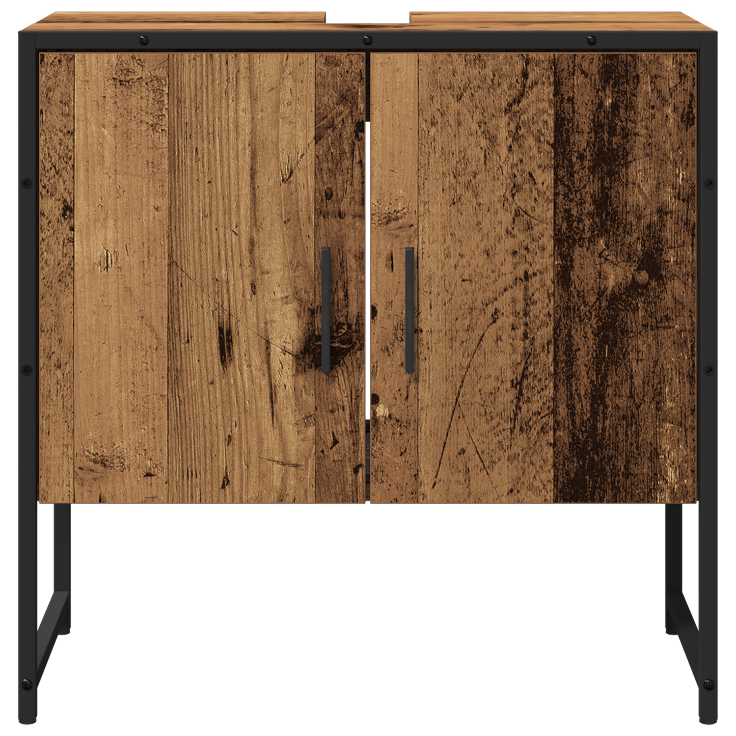 2-delt baderomsskapsett i gammel tre og konstruert tre