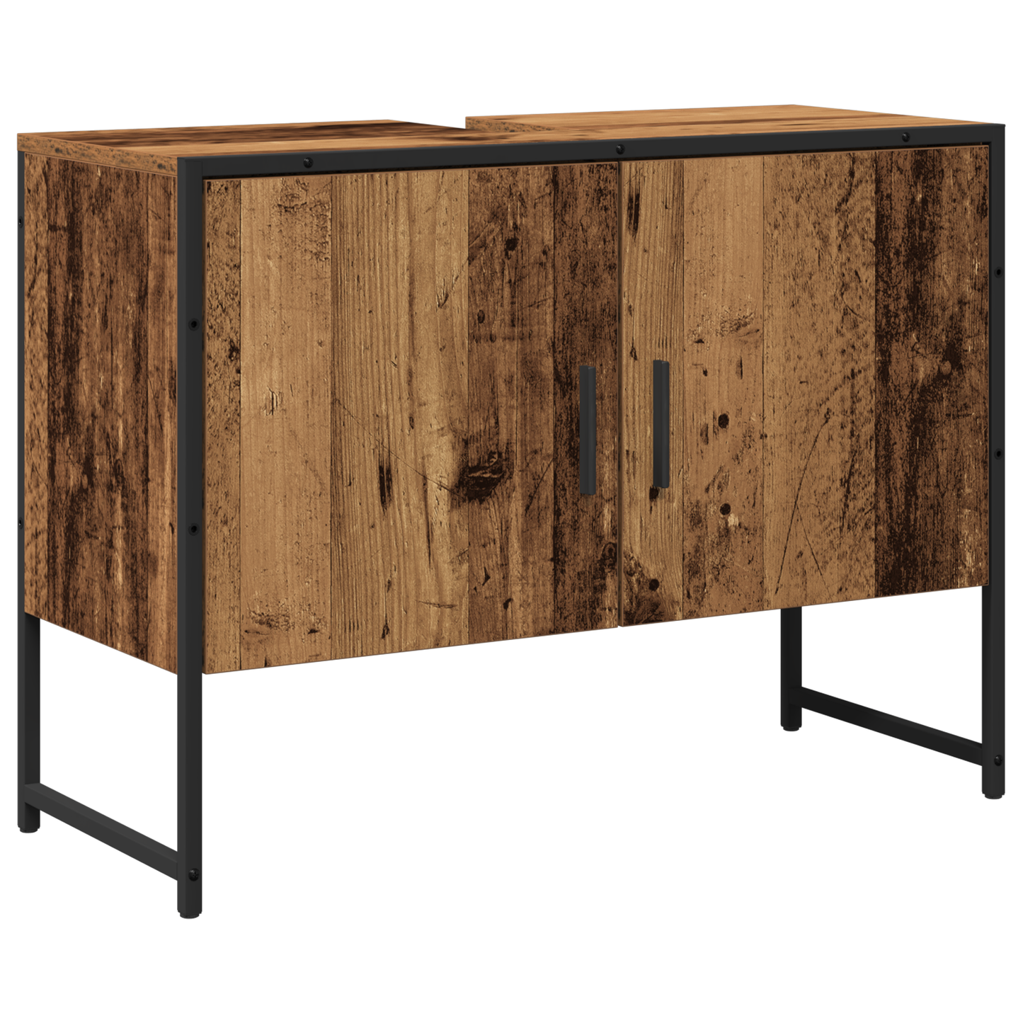 2-delt baderomsmøbelsett i gammelt tre