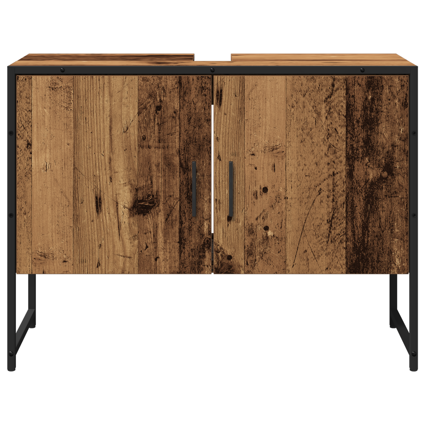 2-delt baderomsmøbelsett i gammelt tre