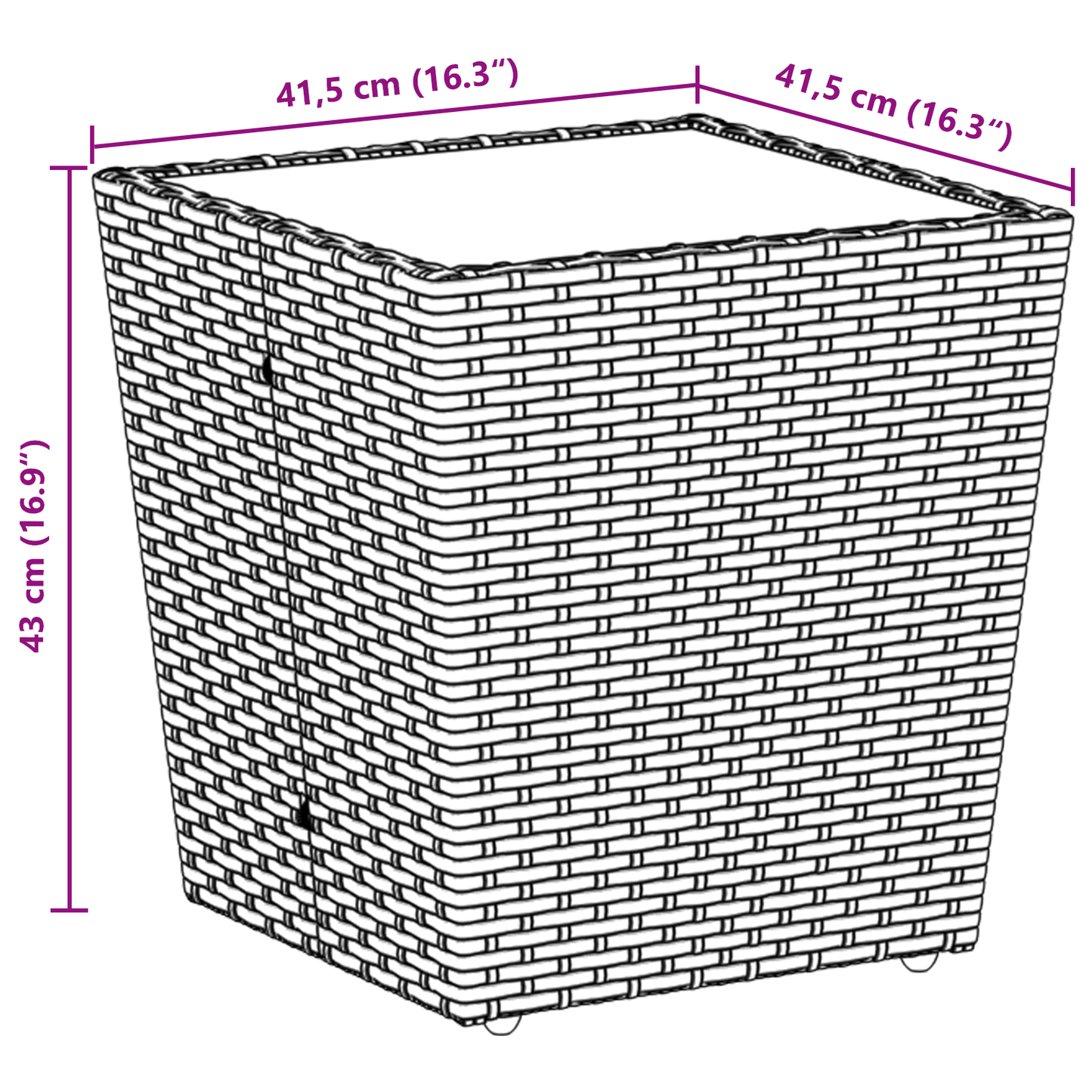 3-delers hagebistrosett med puter brun polyrotting