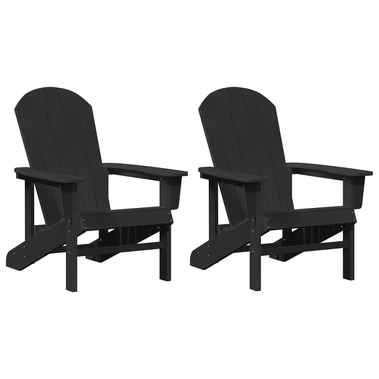 2 stk Adirondack Stoler Svart 74x82x90 cm HDPE