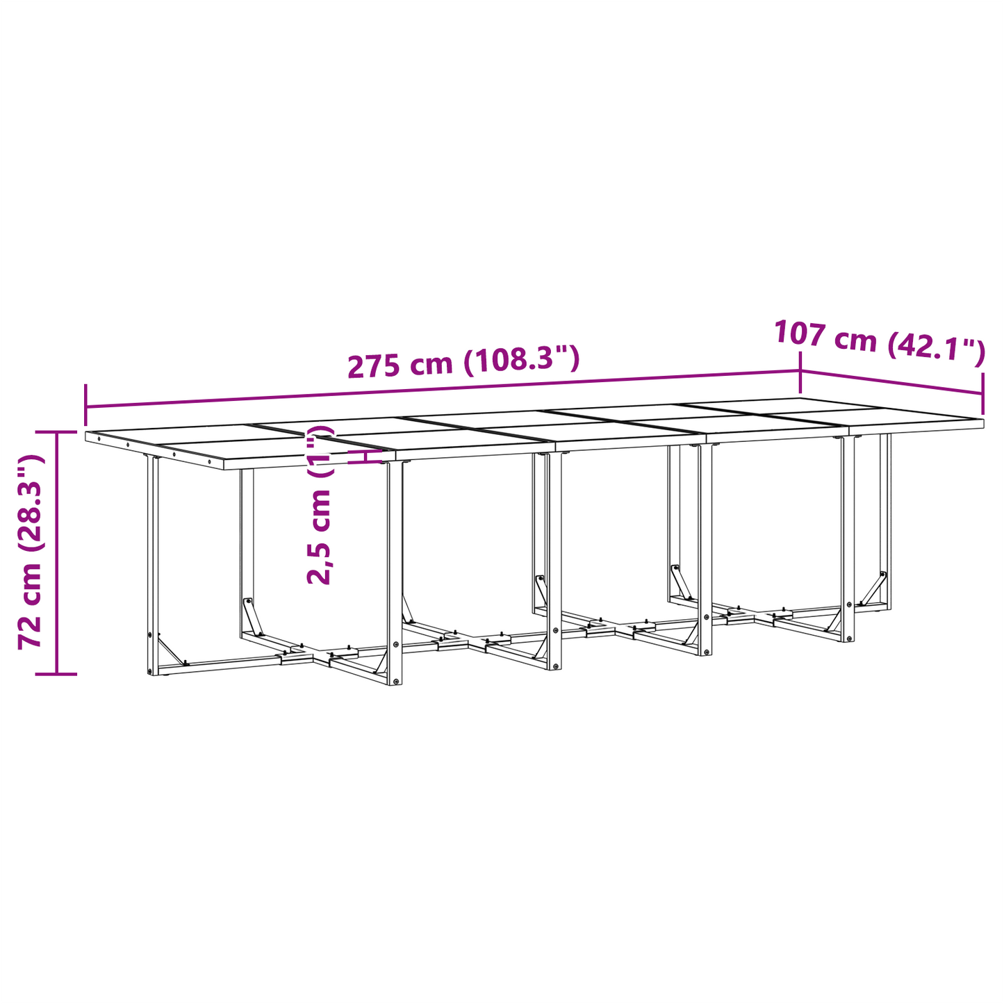 15 Delers Hage Spisesett med Puter Stål og Textilene