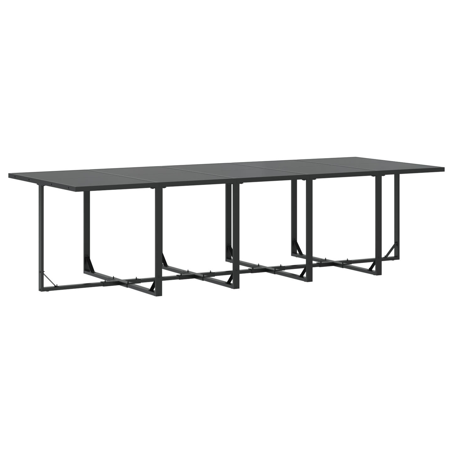 19-delt hage spisesett med puter i stål og tekstilene