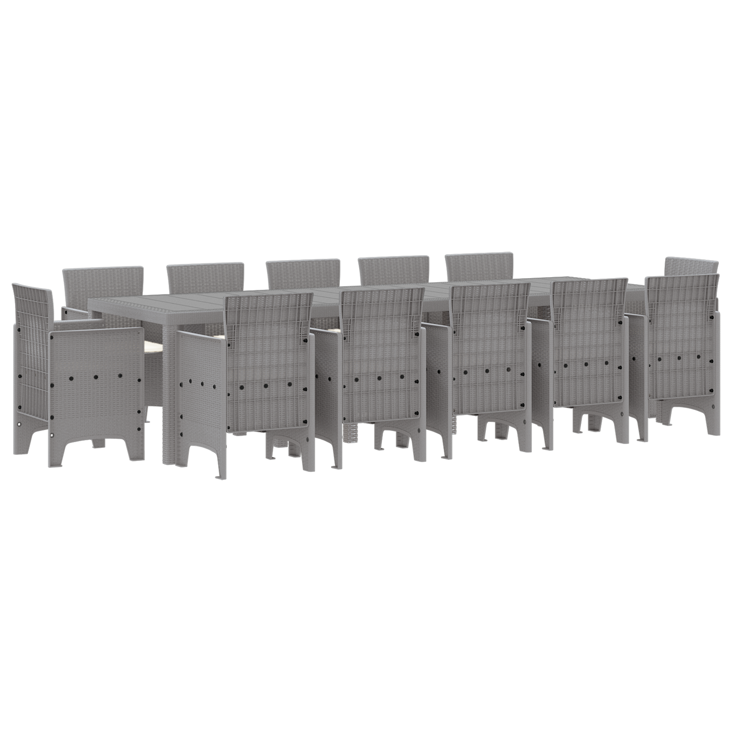 13-delt hagemøbelsett med puter Lysegrå Polyrotting