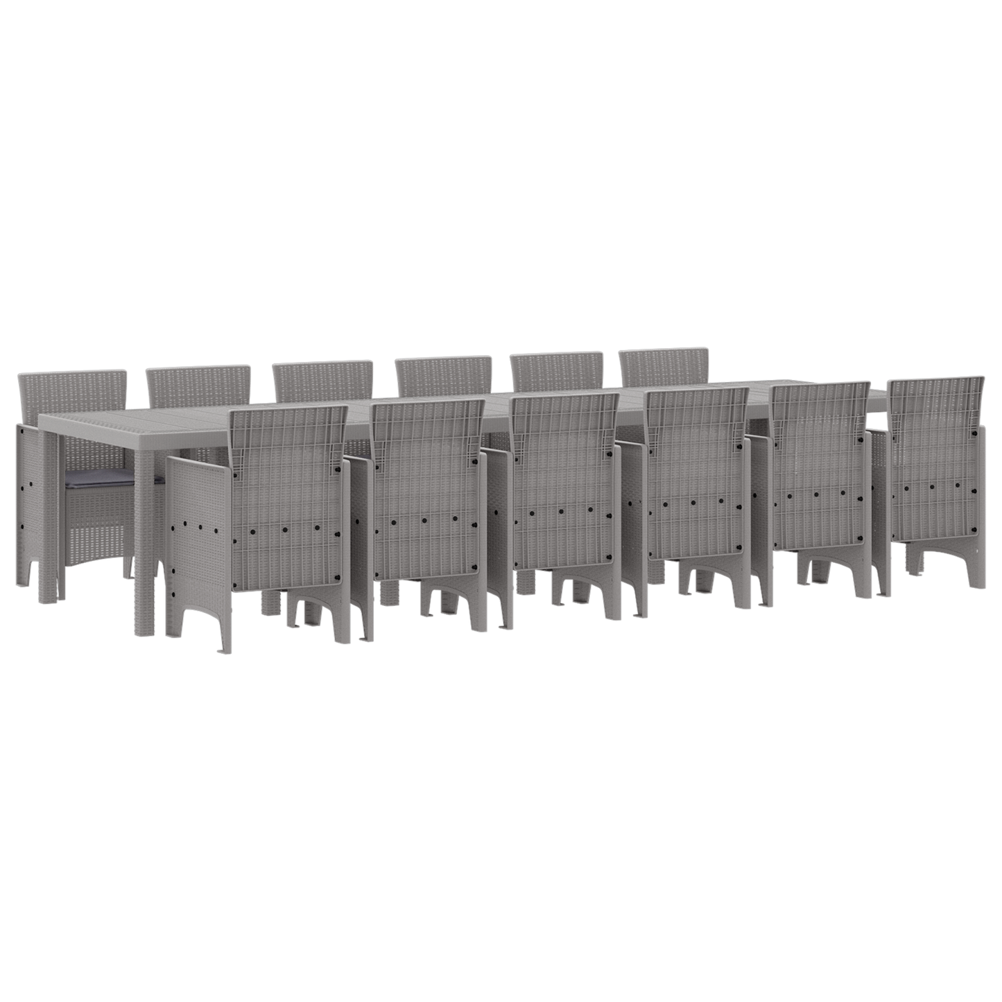 13-delt Hagemøbelsett med Puter Lysegrå Polyrotting