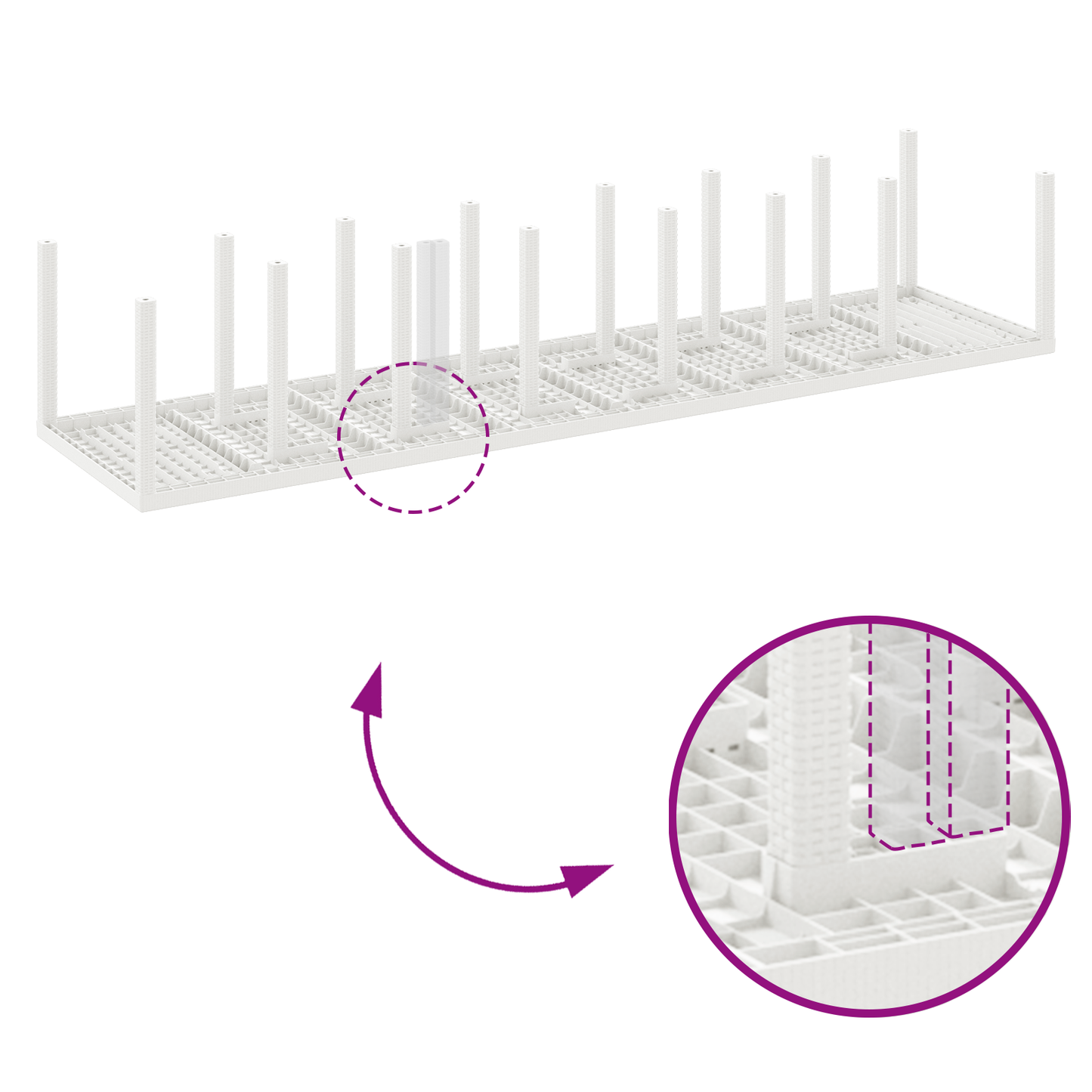 15 Dels Hage Spisegruppe med Puter Hvit Poly Rattan