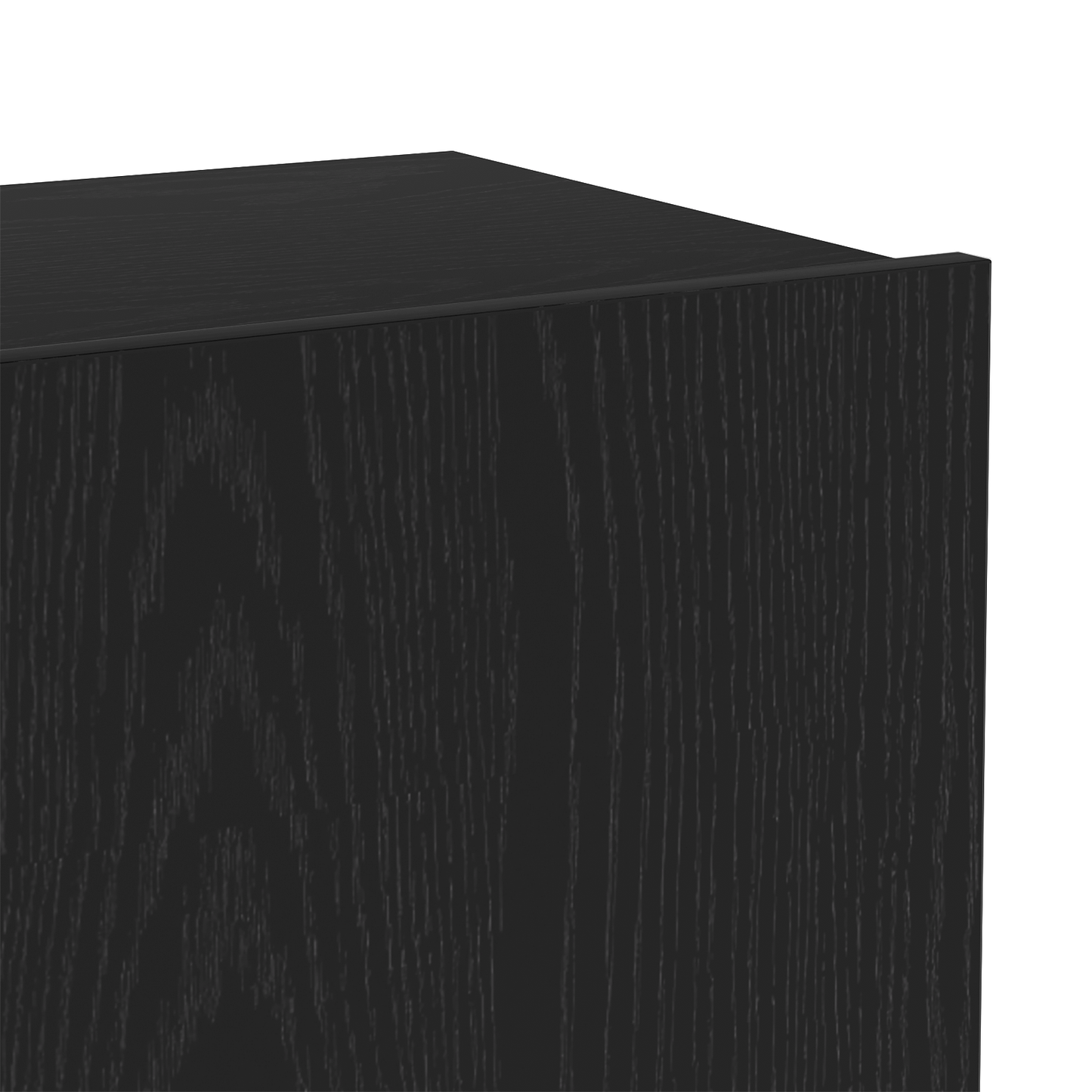 4 deler TV-skapsett veggmontert svart eik laminert tre