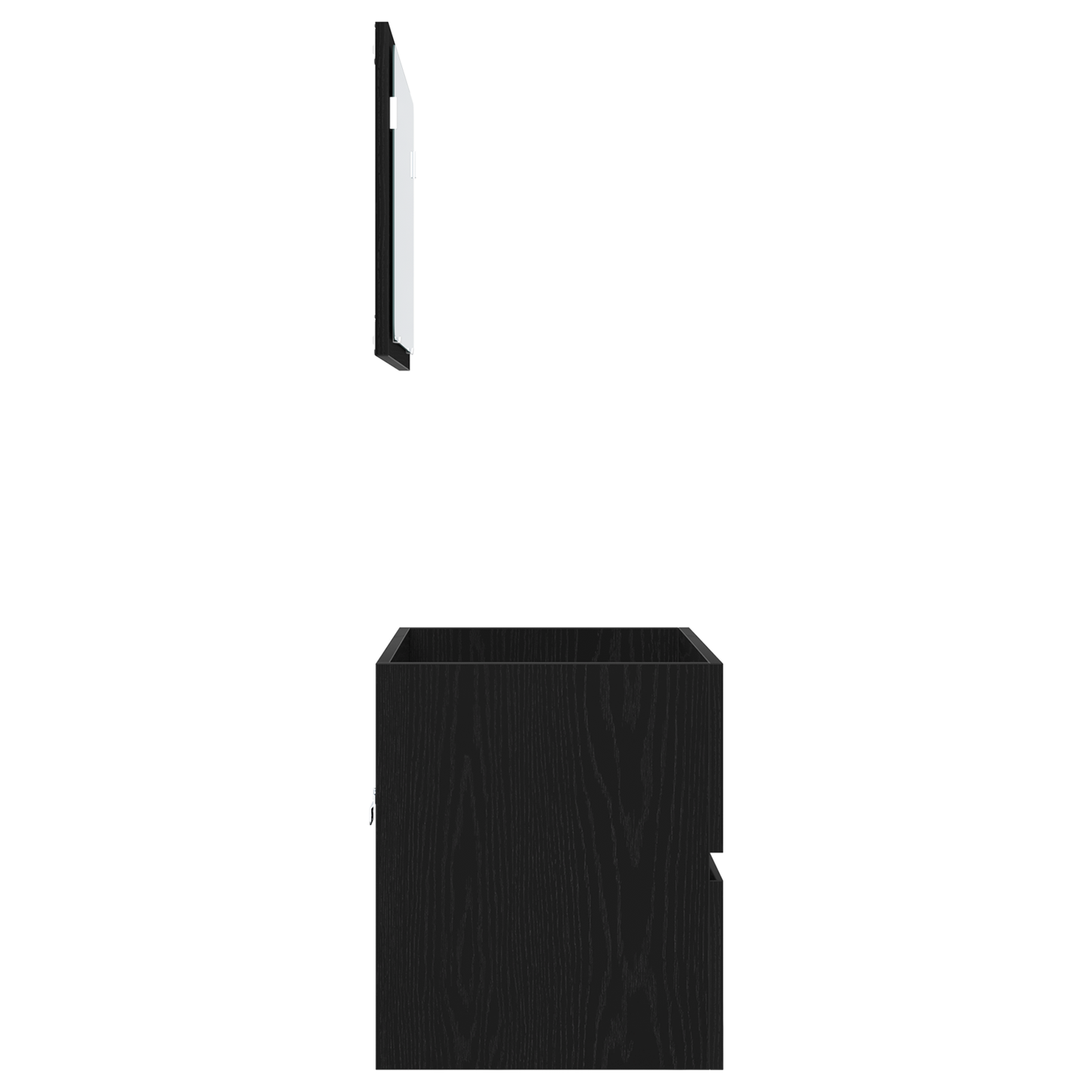 2-delt bademøbelsett svart eik konstruert tre