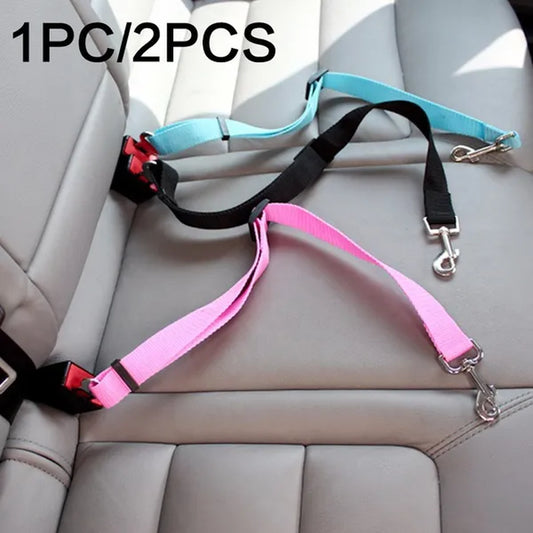 1PC/2PCS Car Seat Belt Pet Dog Leash Adjustable Leash Safety Travel Clip Puppy Collar Leash Pet Supplies Dog Accessories