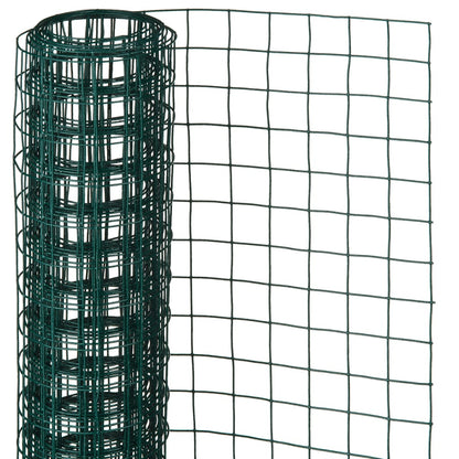 Gjerdenetting firkantet 1x5 m 25 mm plastbelagt stål grønn
