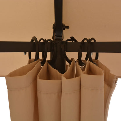 Hagepaviljong med gardiner heksagonal 360x265 cm