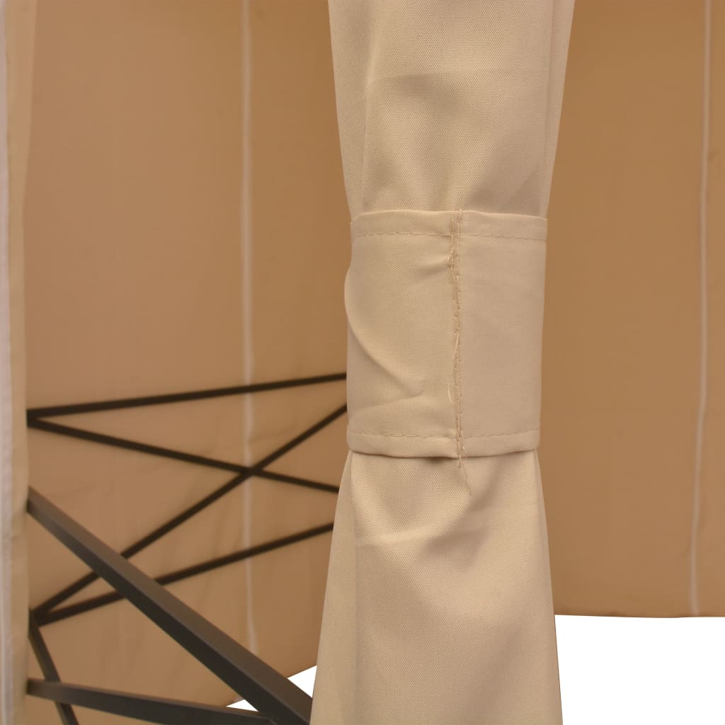 Hagepaviljong med gardiner heksagonal 360x265 cm