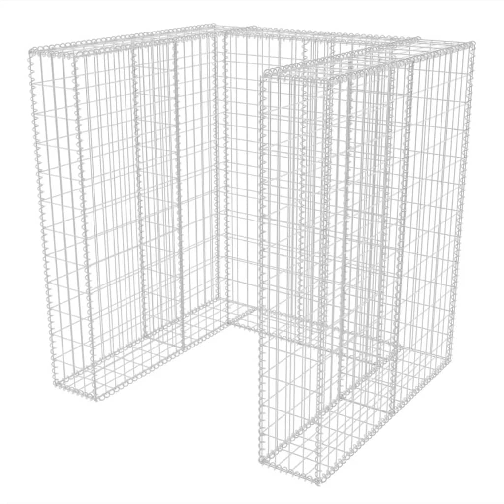 Gabion søppelskjul stål 110x100x120 cm