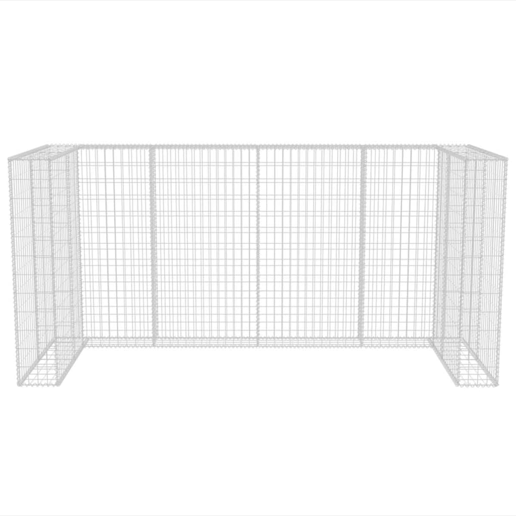 Gabionsøppelskjul stål 250x100x120 cm