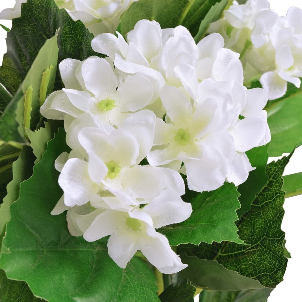Kunstig hortensia med potte 60 cm hvit