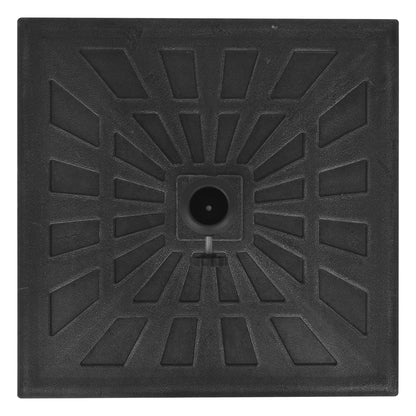 Parasollfot harpiks kvadrat svart 12 kg