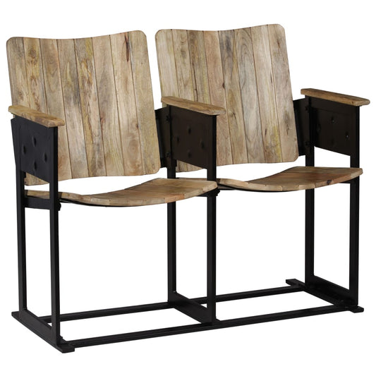 2-seters benk heltre mango og stål