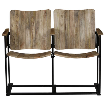 2-seters benk heltre mango og stål