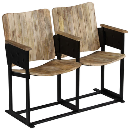 2-seters benk heltre mango og stål