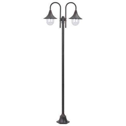 Hagelyktestolpe E27 220 cm aluminium 2 lamper bronse