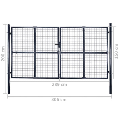 Hageport netting galvanisert stål 289x150 cm grå
