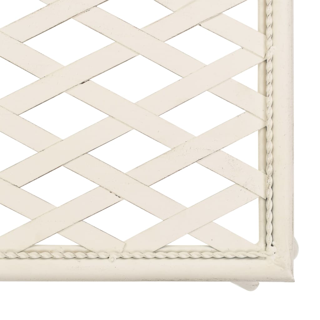 Hagesjeselong 128 cm metall antikk hvit