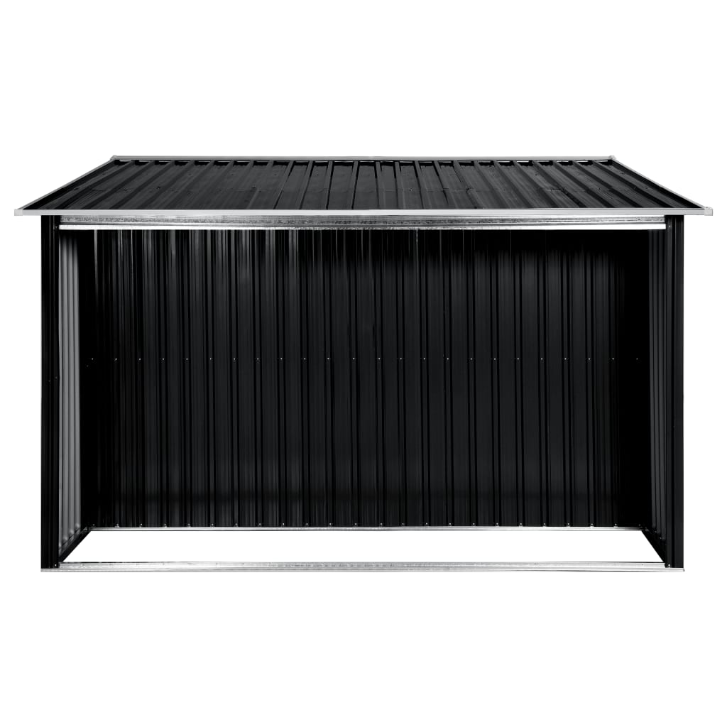 Hageskur med skyvedører antrasitt 329,5x312x178 cm stål