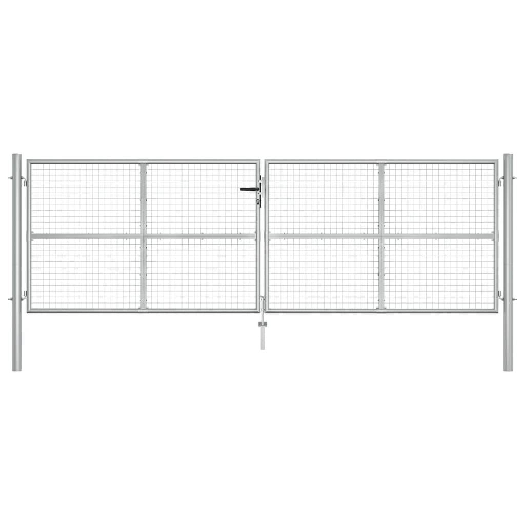 Hageport galvanisert stål 415x175 cm sølv