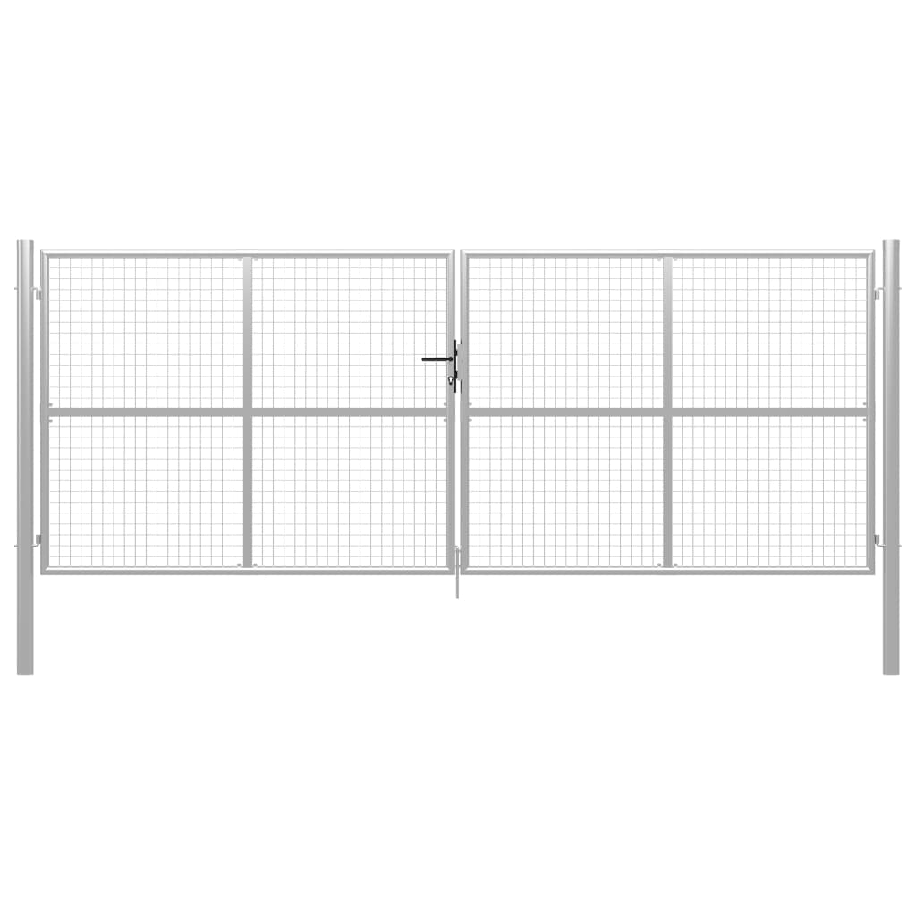 Hageport galvanisert stål 415x200 cm sølv