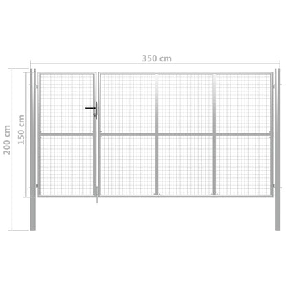 Hageport stål 350x150 cm sølv