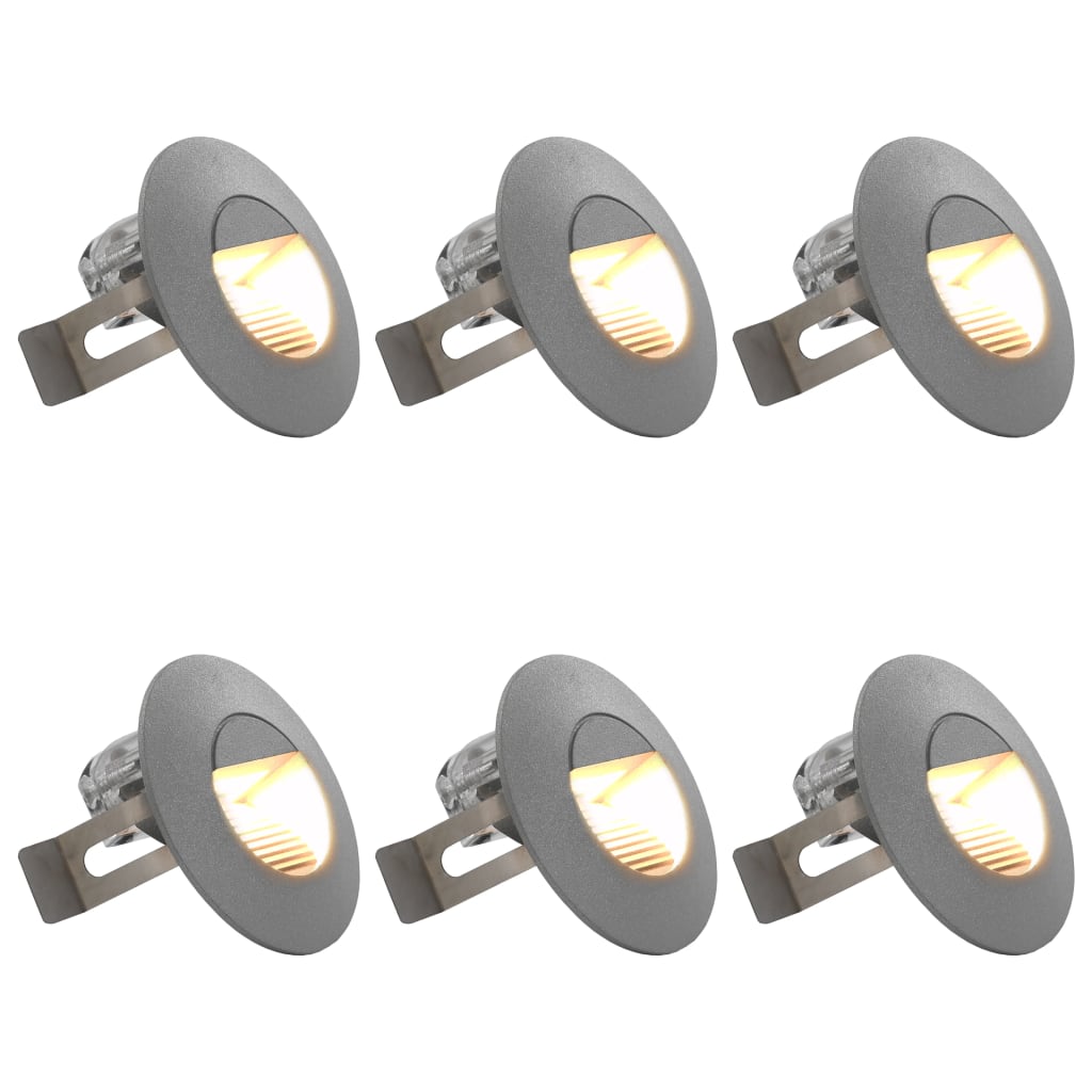 Utendørs LED-vegglamper 6 stk 5 W sølv rund