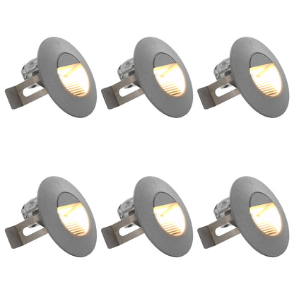 Utendørs LED-vegglamper 6 stk 5 W sølv rund