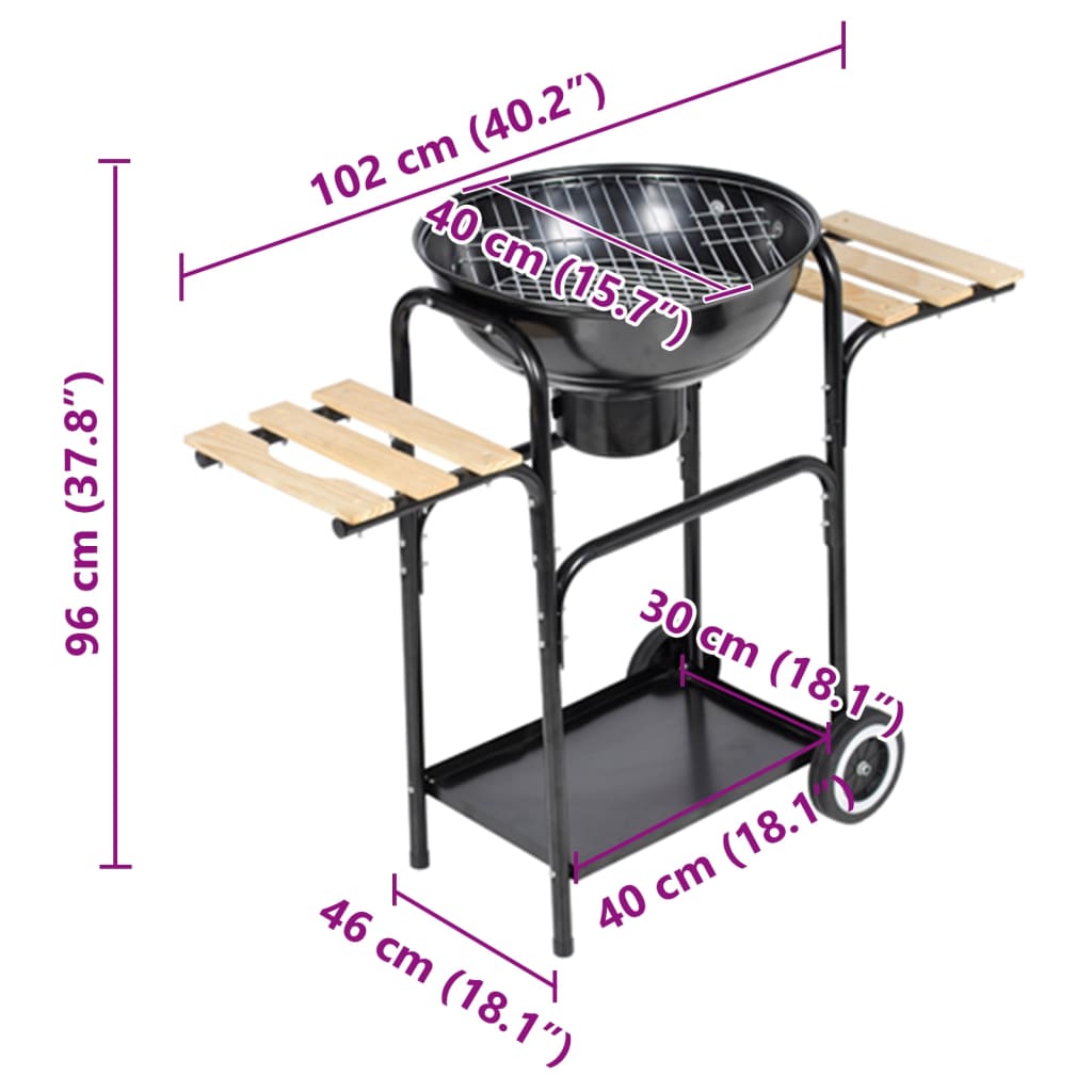 BBQ kullgrill 96 x 102 cm