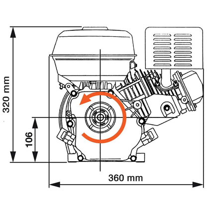 Bensinmotor 6,5 HK 4,8 kW svart