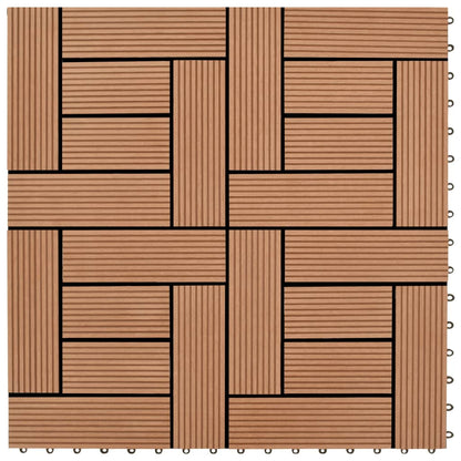 11stk 30 x 30 cm Brune Terrassefliser WPC 1 m²