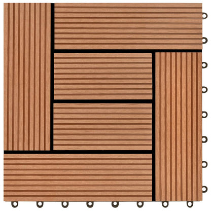 11stk 30 x 30 cm Brune Terrassefliser WPC 1 m²