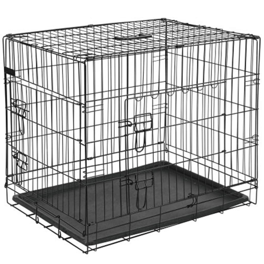 @Pet Transportbur for hund metall 77,5x48,5x55,5 cm svart 15002