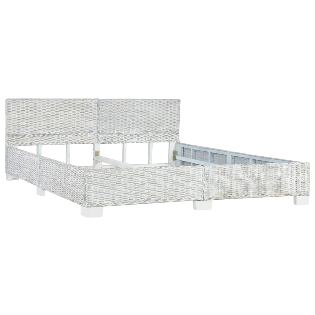 Sengeramme grå naturlig rotting 180x200 cm