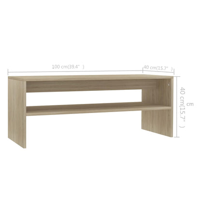 Salongbord sonoma eik 100x40x40 cm konstruert tre
