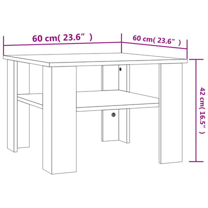 Salongbord betonggrå 60x60x42 cm konstruert tre
