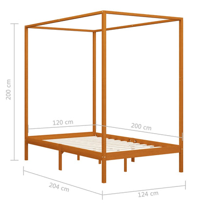 Himmelsengeramme honningbrun heltre furu 120x200 cm