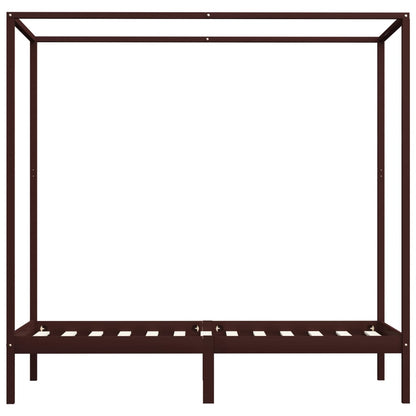 Himmelsengeramme mørkebrun heltre furu 100x200 cm