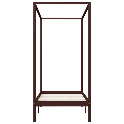 Himmelsengeramme mørkebrun heltre furu 100x200 cm