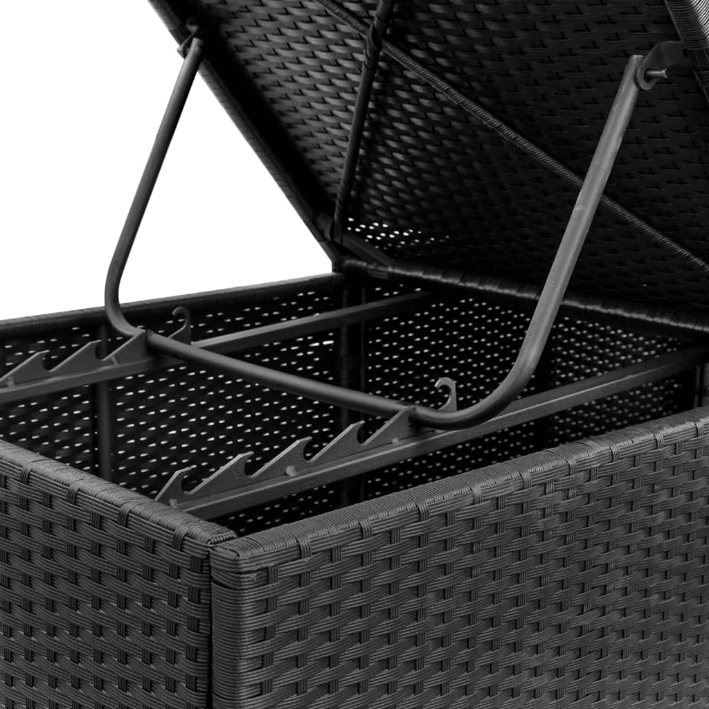 Solsenger med puter 2 stk polyrotting svart