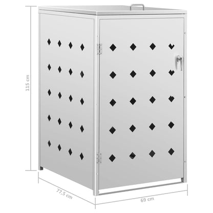 Søppeldunkskur enkel 240 L rustfritt stål